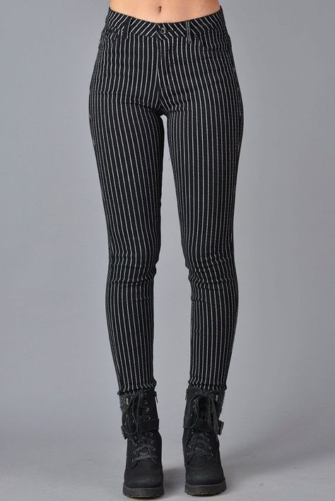 Pantalon estampado rayas pitillo negro-0