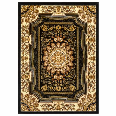 Alfombra Kashan King 4670 Negra 153 x 213 cm-0