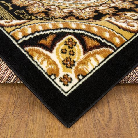 Alfombra Kashan King 4670 Negra 153 x 213 cm-2