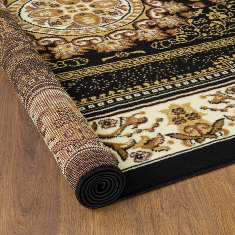 Alfombra Kashan King 4670 Negra 153 x 213 cm-3