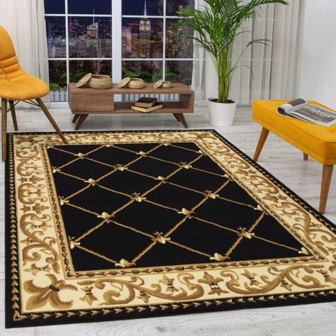 Alfombra Kashan King 503 Negra 153 x 213 cm-1