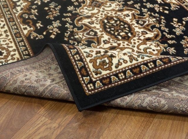Alfombra Pasillo Kashan King 504 Negra 61 x 213 cm-3