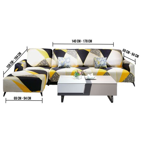 Funda Para Sofa Forma en L  Amarillo-1