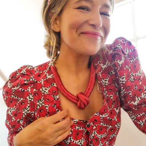 Maria la Biyux Collar Nudo Rojo-1