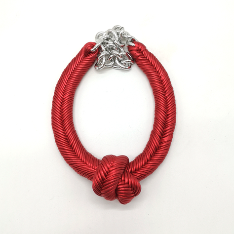 Maria la Biyux Collar Nudo Rojo-0