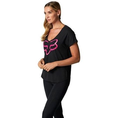 Polera MUJER FOX Boundary Negro/Rosado-1