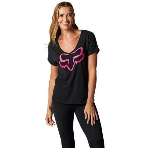 Polera MUJER FOX Boundary Negro/Rosado-0