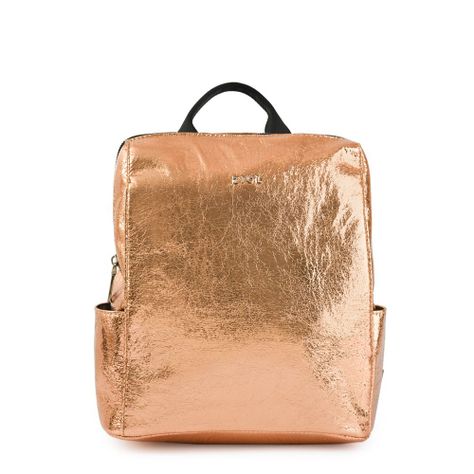 Mochila mediana calandi rosa metalico-0