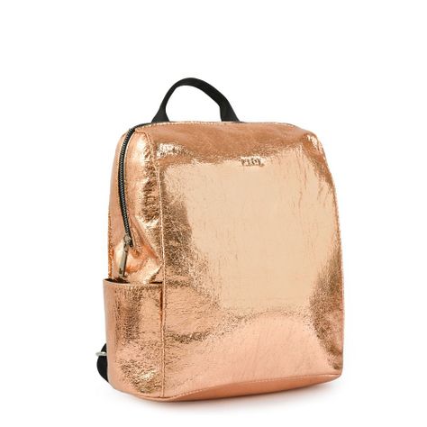 Mochila mediana calandi rosa metalico-1