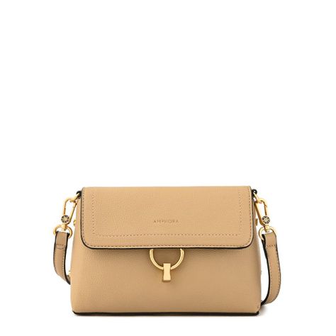 Cartera bandolera con tapa pequeña griselda beige-0