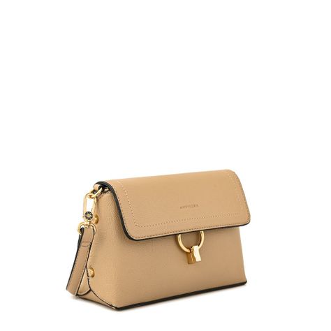 Cartera bandolera con tapa pequeña griselda beige-1
