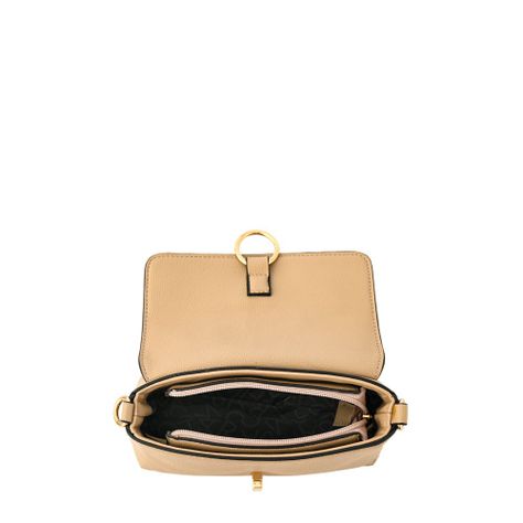 Cartera bandolera con tapa pequeña griselda beige-3