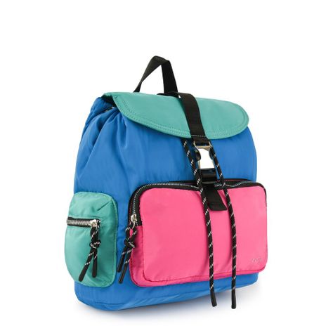 Mochila con tapa mediana abie azul-1