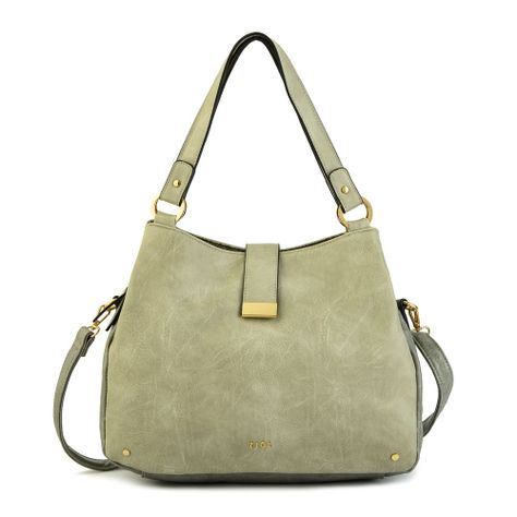 Cartera dos asas tres divisiones mediana alida gris-0
