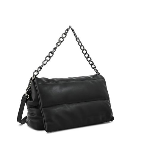 Cartera bandolera con tapa mediana silvi negro-1