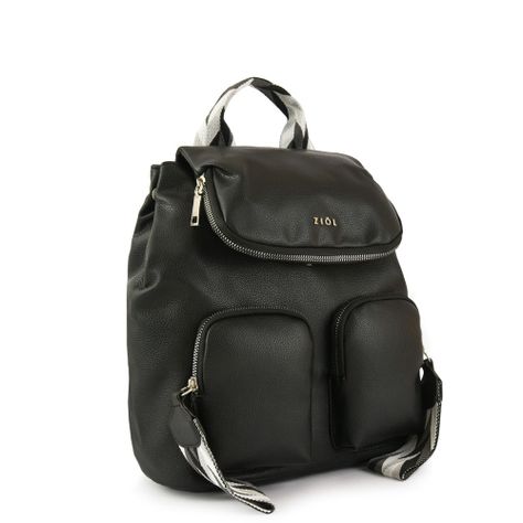Mochila con tapa mediana colinne negro-1
