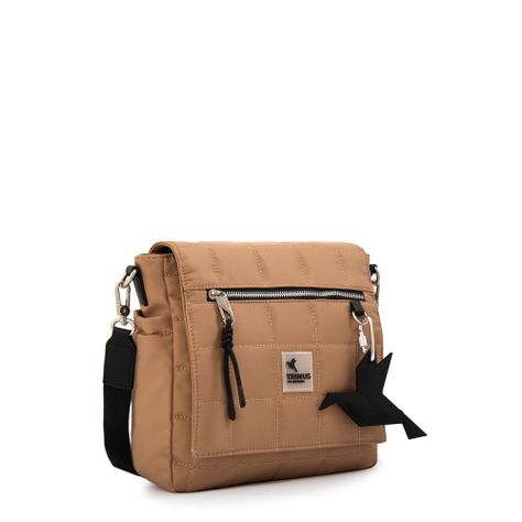 Cartera Bandolera con tapa mediana belina beige oscuro-1