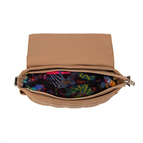 Cartera Bandolera con tapa mediana belina beige oscuro-3