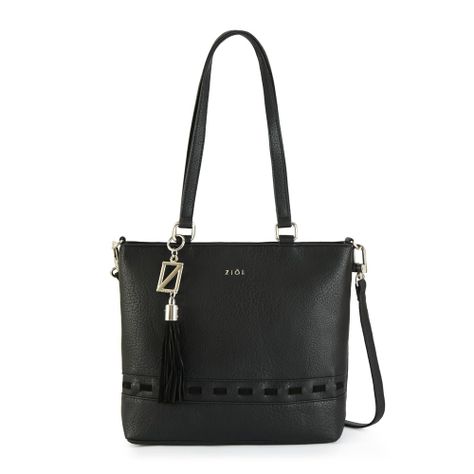 Cartera dos asas mediana kristal negro-0