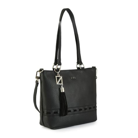 Cartera dos asas mediana kristal negro-1