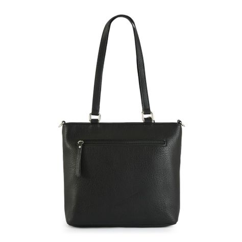 Cartera dos asas mediana kristal negro-2
