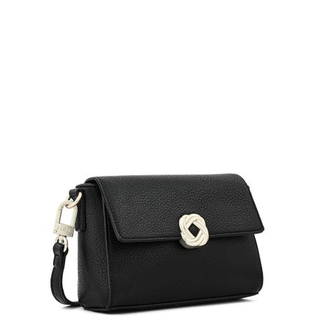 Cartera bandolera con tapa pequeña agata negro-1