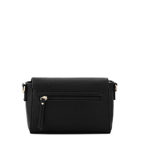 Cartera bandolera con tapa pequeña agata negro-2