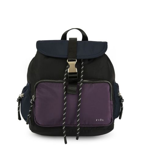 Mochila con tapa mediana abie negro-0