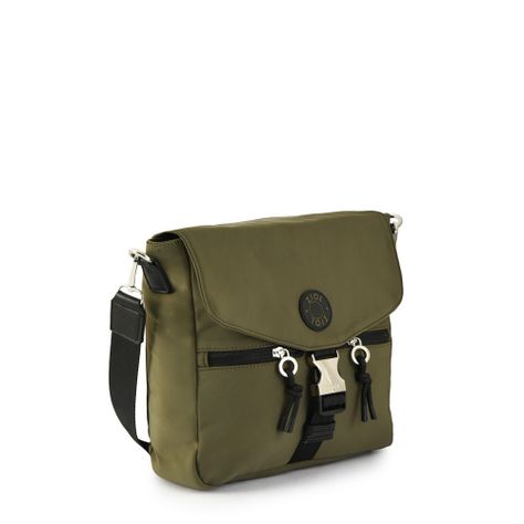 Cartera bandolera con tapa mediana elvas verde oliva-1