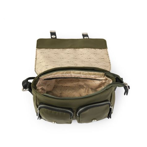 Cartera bandolera con tapa mediana erzurum verde oliva-3