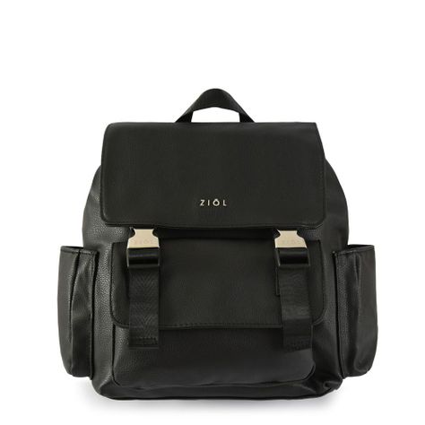Mochila con tapa mediana samara negro-0