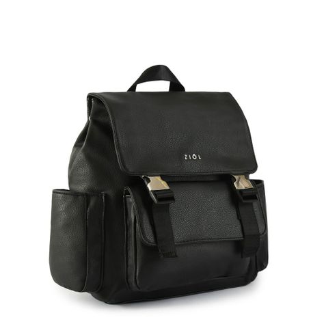 Mochila con tapa mediana samara negro-1