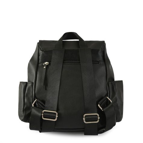 Mochila con tapa mediana samara negro-2