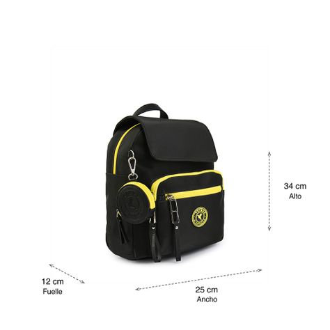 Mochila Con Tapa Grande Darby Negro-4