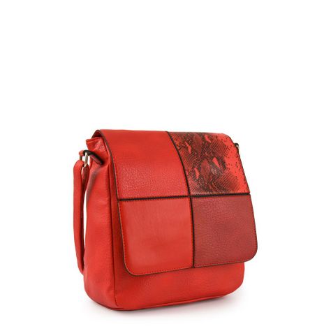 Cartera bandolera con tapa grande elinna rojo-1