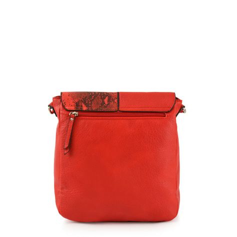Cartera bandolera con tapa grande elinna rojo-2