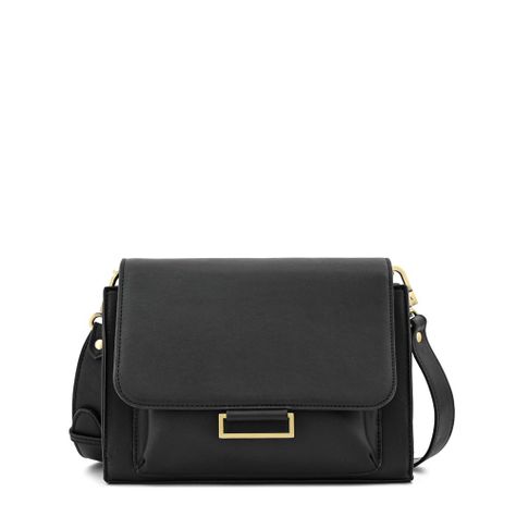 Cartera bandolera con tapa pequeña tesea negro especial-0