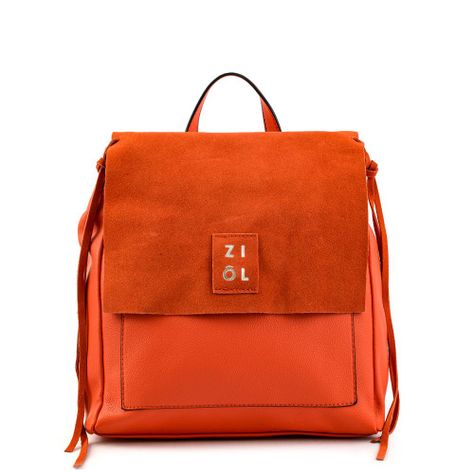 Mochila con tapa mediana adelia rojo tomate-0