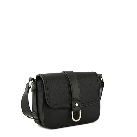 Cartera bandolera con tapa pequeña federica negro especial-1