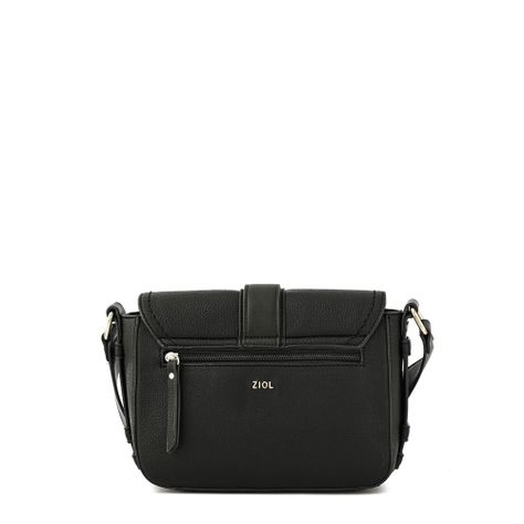 Cartera bandolera con tapa pequeña federica negro especial-2