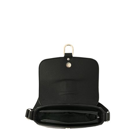 Cartera bandolera con tapa pequeña federica negro especial-3