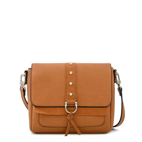 Cartera bandolera con tapa pequeña althea camel-0