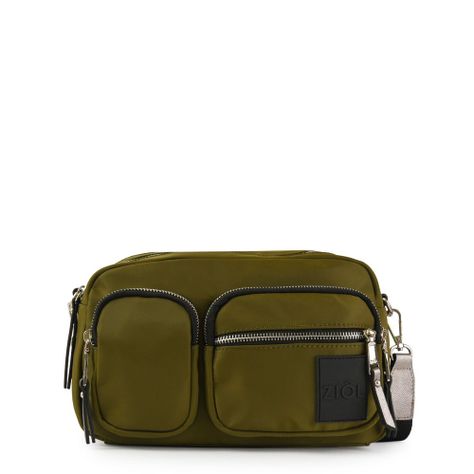 Cartera bandolera mediana fadora verde oliva-0