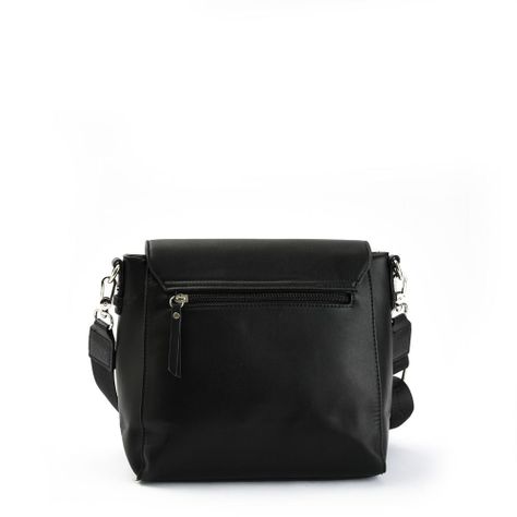 Cartera bandolera con tapa mediana aydin negro-1