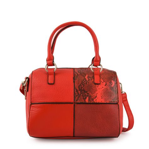 Cartera dos asas baul mediana elinna rojo-0