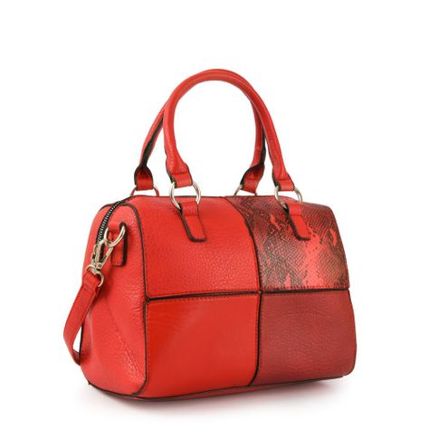 Cartera dos asas baul mediana elinna rojo-1