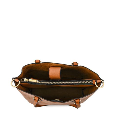 Cartera dos asas mediana viviene camel-3