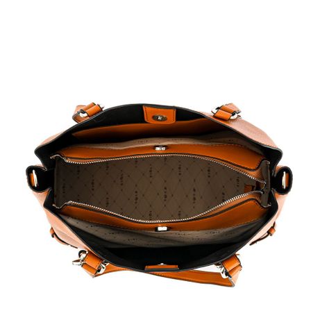 Cartera dos asas tres divisiones grande malva café-3
