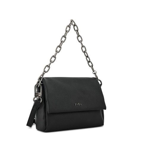 Cartera bandolera con tapa pequeña nydia negro-1