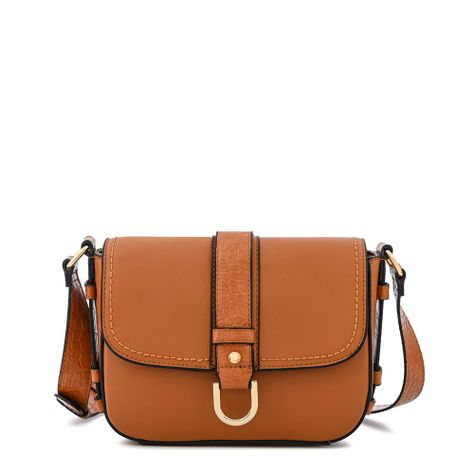 Cartera bandolera con tapa pequeña federica camel-0
